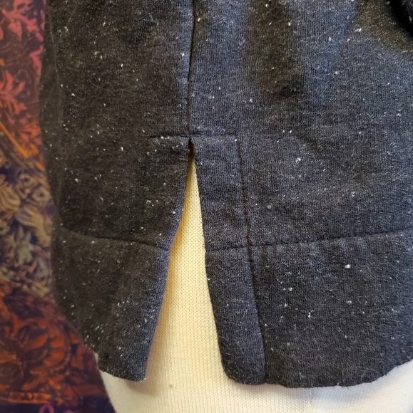 LOFT Petites Black White Speckles Open Front Hoodie Sweatshirt Womens Size Small - Picture 12 of 14